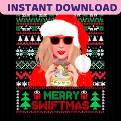 Merry Swiftmas Taylor Swift Santa PNG Sublimation Design