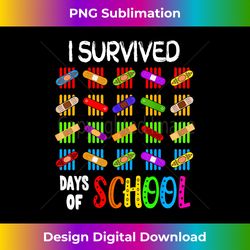 I Survived 100 Days Of School Teacher & Kids Gift Band Aid - Sublimation-Optimized PNG File - Infuse Everyday with a Celebratory Spirit