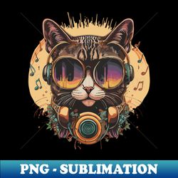 Cat music 3 - Vintage Sublimation PNG Download - Revolutionize Your Designs