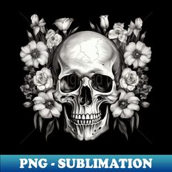 Skull with flowers - Trendy Sublimation Digital Download - Fashionable and Fearless