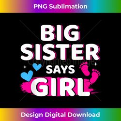 Gender reveal sister says girl matching baby party - Bohemian Sublimation Digital Download - Reimagine Your Sublimation Pieces