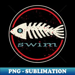 Swim Graphic Fishbone - Modern Sublimation PNG File - Perfect for Personalization