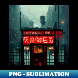 Rainy Ramen Shop - Retro PNG Sublimation Digital Download - Fashionable and Fearless