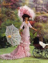 Barbie Doll clothes Crochet patterns - 1875 Mothers Sunday Frock - Vintage pattern PDF Instant download
