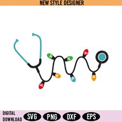 Stethoscope with Christmas Tree SVG, Christmas Doctor SVG,