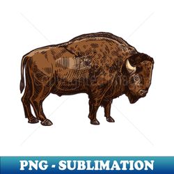 American Bison Distressed Buffalo Funny American Bison - Premium PNG Sublimation File - Bring Your Designs to Life