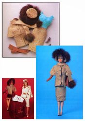 fashion doll barbie clothes sewing patterns - dress, jacket, hat, purse - doll outfit ideas digital download pdf