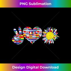 Inspired Art Peace Love Hispanic Heritage Month Latino Flags - Eco-Friendly Sublimation PNG Download - Striking & Memorable Impressions