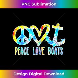 Boat Lovers Peace Love Boats Anchor Tie Dye Tank Top - Sublimation-Optimized PNG File - Pioneer New Aesthetic Frontiers
