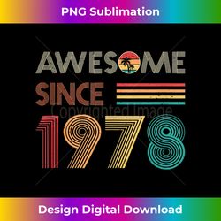 Awesome Since 1978 44th Birthday Vintage 44 Years Old Retro Tank Top - Sleek Sublimation PNG Download - Elevate Your Style with Intricate Details