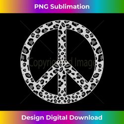 Leopard Print Hippie Peace Sign Long Sleeve - Urban Sublimation PNG Design - Crafted for Sublimation Excellence