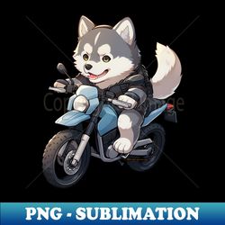 Cartoon Dog Rides Motorcycle to Fun - Retro PNG Sublimation Digital Download - Perfect for Sublimation Mastery