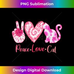 Tie Dye Peace Love Cat Lover Girl Women - Contemporary PNG Sublimation Design - Striking & Memorable Impressions