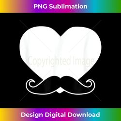 Love Mustache hearth valentines day boy gift - Artisanal Sublimation PNG File - Craft with Boldness and Assurance