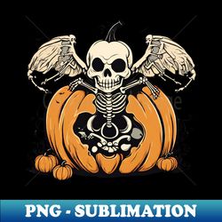 Baby Halloween Pumpkin skeleton - PNG Transparent Digital Download File for Sublimation - Perfect for Sublimation Art