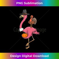 Funny Thanksgiving Pilgrim Flamingo With Turkey Cute - Futuristic PNG Sublimation File - Ideal for Imaginative Endeavors