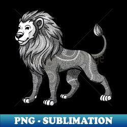 Folk Art Lion - Creative Sublimation PNG Download - Bold & Eye-catching