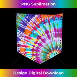 fun tie-dye faux pocket graphic print short sleeve tank top - artisanal sublimation png file - tailor-made for sublimation craftsmanship