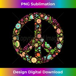 Peace Sign Flower Freedom Love Movements - Artisanal Sublimation PNG File - Crafted for Sublimation Excellence