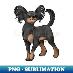 Dog - Russian Toy - Long Hair Black and Tan - High-Resolution PNG Sublimation File - Bring Your Designs to Life