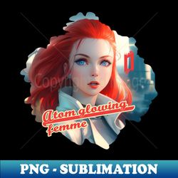Atom Glowing Femme - Atompunk - Special Edition Sublimation PNG File - Perfect for Sublimation Mastery