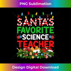 Funny Xmas Lights Santa Science Teacher Christmas Long Sleeve - Sleek Sublimation PNG Download - Crafted for Sublimation Excellence