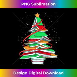 Christmas Tree Books Librarian Christmas Tree Reading Lovers - Deluxe PNG Sublimation Download - Animate Your Creative Concepts