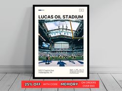 Lucas Oil Stadium Indianapolis Colts Canvas NFL Art NFL Stadium Canvas Oil Painting Modern Art Travel Art-1