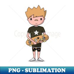 Boy with skateboard cartoon character - Instant Sublimation Digital Download - Unleash Your Creativity