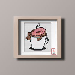 Cross stitch pattern Coffee Tea Donut Sleep Candy PDF