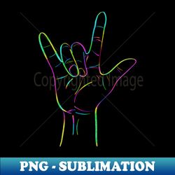 I Love U in ASL hand sign - Exclusive PNG Sublimation Download - Instantly Transform Your Sublimation Projects