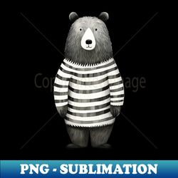 black and white bear - exclusive png sublimation download - perfect for sublimation mastery