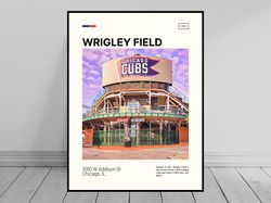 Wrigley Field Bleachers Chicago Cubs Canvas Ballpark Art MLB Stadium Canvas Oil Painting Modern Art Art