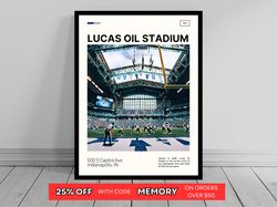 Lucas Oil Stadium Indianapolis Colts Canvas NFL Art NFL Stadium Canvas Oil Painting Modern Art Travel Art