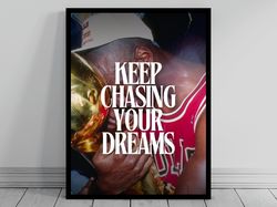 Michael Jordan Wall Art Basketball Canvas Sports Quote Inspirational Home Decor Success Motivational Canvas