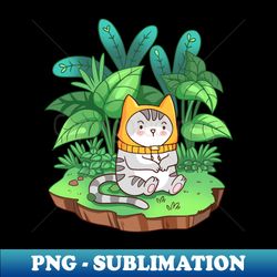 Cat and shrubs - Exclusive PNG Sublimation Download - Perfect for Sublimation Mastery