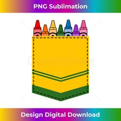 crayon box pocket teacher gift costume long sleeve - minimalist sublimation digital file - ideal for imaginative endeavors