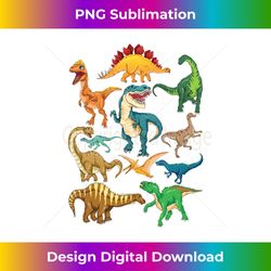 Types Of Dinosaurs Graphics Dino Identification Long Sleeve - Chic Sublimation Digital Download - Lively and Captivating Visuals