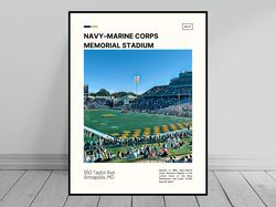 Navy-Marine Corps Memorial Stadium Navy Midshipmen Poster NCAA Stadium Poster Oil Painting Modern Art
