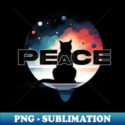 motivational and Peace Cat Lovers Classic Design - High-Quality PNG Sublimation Download - Unleash Your Creativity