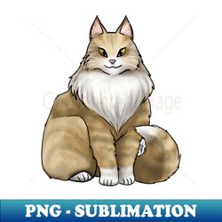 Cat - Maine Coon - Orange Tabby - Vintage Sublimation PNG Download - Instantly Transform Your Sublimation Projects