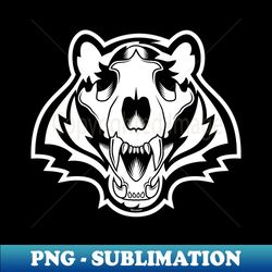Bengals Skull - WHITE - PNG Transparent Sublimation Design - Enhance Your Apparel with Stunning Detail