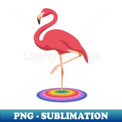 Flamingo on top rainbow water - Instant PNG Sublimation Download - Instantly Transform Your Sublimation Projects