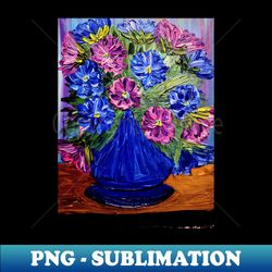 Flowers in a vase painting - Instant PNG Sublimation Download - Instantly Transform Your Sublimation Projects