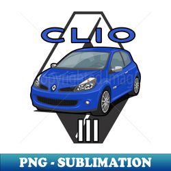 Clio III 3 Car Lutecia hatchback blue - Digital Sublimation Download File - Instantly Transform Your Sublimation Projects