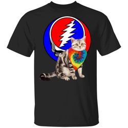 American Shorthair Cat Mixed Grateful Dead T-Shirt HA02