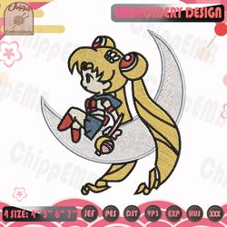 Chibi Sailor Moon Embroidery Design, Anime Embroidery Design, Machine Embroidery Designs, Instant Download