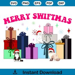 Merry Swiftmas Karma Cat With Santa Hat PNG Download