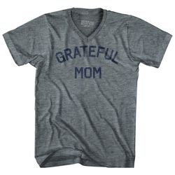 Grateful Mom Adult Tri-Blend V-Neck T-Shirt