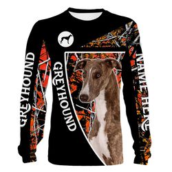 Greyhound hunting dog orange camo Customize 3D Full printing shirts &8211 IPH2183